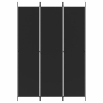 Kamerscherm met 3 panelen 150x220 cm stof zwart 3
