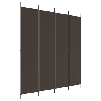  Kamerscherm met 4 panelen 200x220 cm stof bruin 2