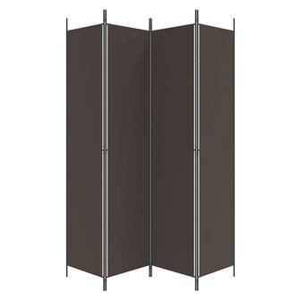  Kamerscherm met 4 panelen 200x220 cm stof bruin 5