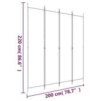  Kamerscherm met 4 panelen 200x220 cm stof bruin 8