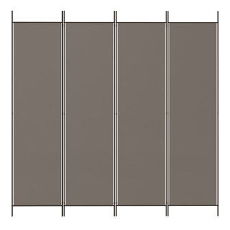  Kamerscherm met 4 panelen 200x220 cm stof antracietkleurig 3