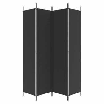 Kamerscherm met 4 panelen 200x220 cm stof zwart 4