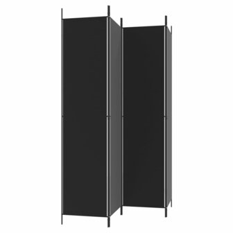 Kamerscherm met 4 panelen 200x220 cm stof zwart 5