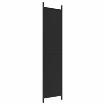 Kamerscherm met 4 panelen 200x220 cm stof zwart 6