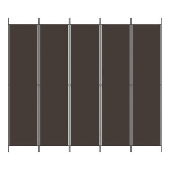 Kamerscherm met 5 panelen 250x220 cm stof bruin 3