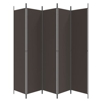 Kamerscherm met 5 panelen 250x220 cm stof bruin 4