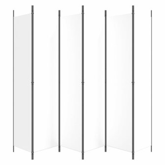 Kamerscherm met 6 panelen 300x220 cm stof wit 4