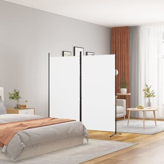  Kamerscherm met 2 panelen 175x180 cm stof wit 1