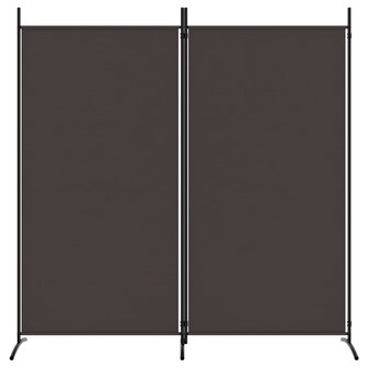 Kamerscherm met 2 panelen 175x180 cm stof bruin 3
