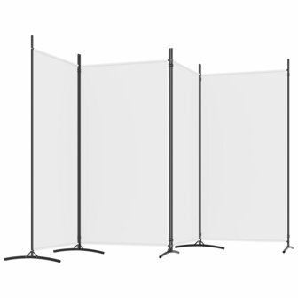 Kamerscherm met 4 panelen 346x180 cm stof wit 5