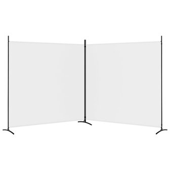 Kamerscherm met 2 panelen 348x180 cm stof wit 4