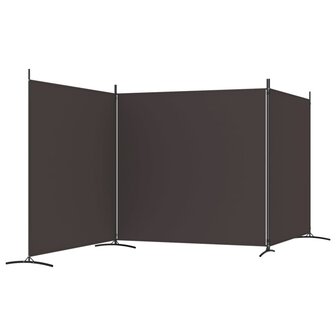 Kamerscherm met 3 panelen 525x180 cm stof bruin 5
