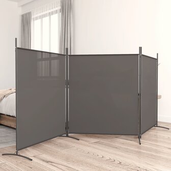 Kamerscherm met 3 panelen 525x180 cm stof antracietkleurig 1