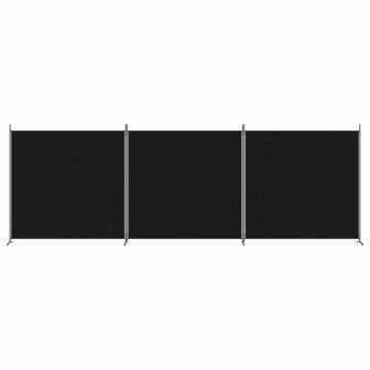 Kamerscherm met 3 panelen 525x180 cm stof zwart 3