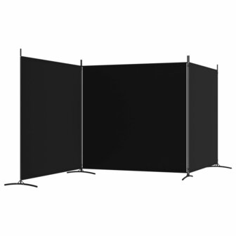 Kamerscherm met 3 panelen 525x180 cm stof zwart 5