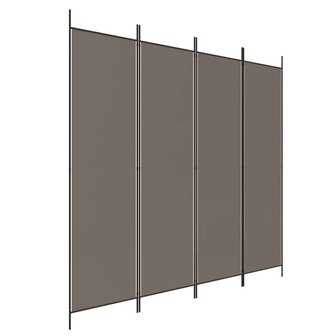 Kamerscherm met 4 panelen 698x180 cm stof antracietkleurig 2