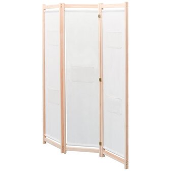 Kamerscherm met 3 panelen 120x170x4 cm stof cr&egrave;me 2