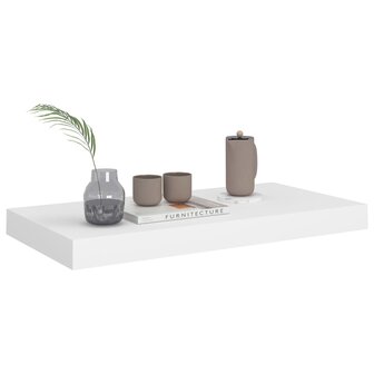 Wandschap zwevend 50x23x3,8 cm MDF wit 3