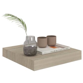 Wandschap zwevend 23x23,5x3,8 cm MDF eikenkleur 3