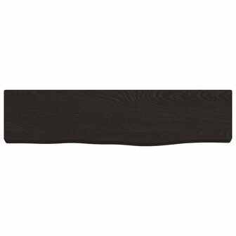 Wandschap 40x10x2 cm behandeld massief eikenhout donkerbruin 4