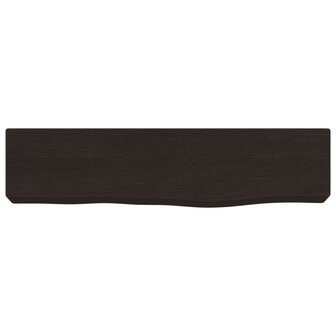 Wandschap 40x10x6 cm behandeld massief eikenhout donkerbruin 4