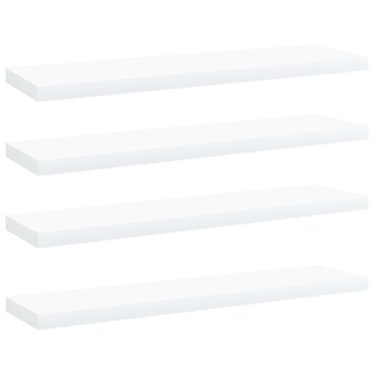 Wandschappen 4 st 40x10x1,5 cm bewerkt hout wit 1