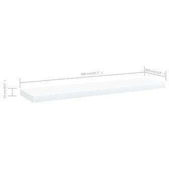 Wandschappen 4 st 40x10x1,5 cm bewerkt hout wit 5