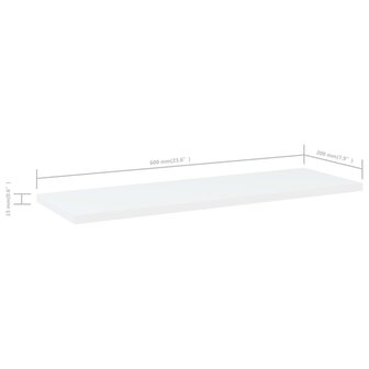 Wandschappen 4 st 60x20x1,5 cm bewerkt hout wit 5