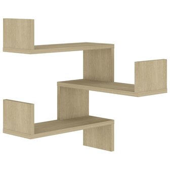Hoekwandschap 40x40x50 cm bewerkt hout sonoma eikenkleurig 2
