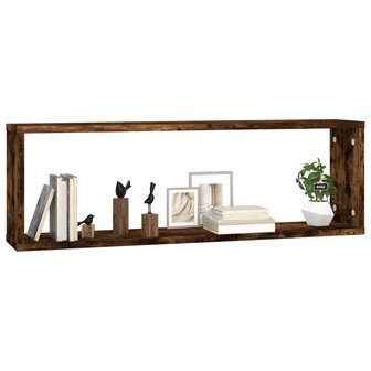 Wandschappen kubus 2 st 80x15x26,5 cm hout gerookt eikenkleurig 3
