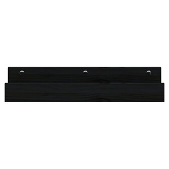 Wandschappen 2 st 50x12x9 cm massief grenenhout zwart 4