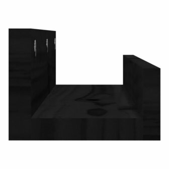 Wandschappen 2 st 50x12x9 cm massief grenenhout zwart 5