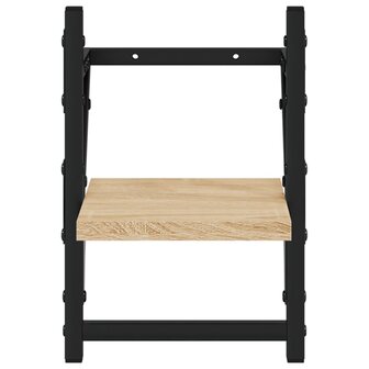 Wandschappen met stangen 2 st 20x25x30 cm sonoma eikenkleurig 5