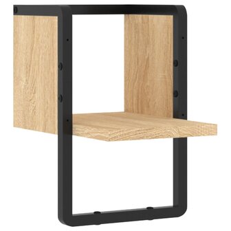 Wandschap met stang 20x25x30 cm sonoma eikenkleurig 2