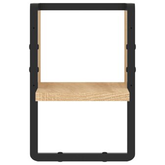 Wandschap met stang 20x25x30 cm sonoma eikenkleurig 4