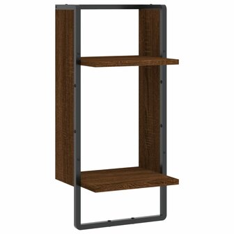 Wandschap met stang 30x25x65 cm bruin eikenkleur 2