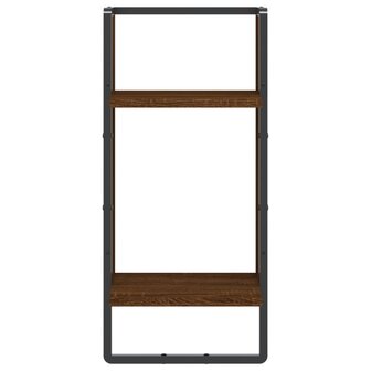 Wandschap met stang 30x25x65 cm bruin eikenkleur 4