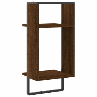Wandschap met stang 30x25x65 cm bruin eikenkleur 6
