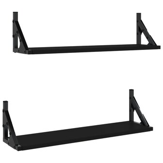 Wandschappen 2 st 60x15x15,5 cm zwart 2