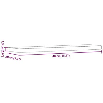 Wandschappen 4 st 40x20x1,5 cm bewerkt hout artisanaal eiken 9