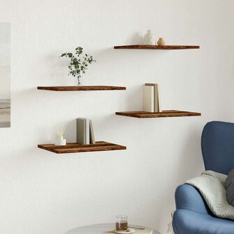 Wandschappen 4 st 40x30x1,5 cm bewerkt hout oud houtkleurig 3