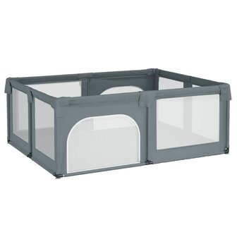 Babybox met 2 deuren oxford stof lichtgrijs 2