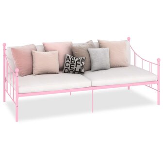 Slaapbankframe metaal roze 90x200 cm 2