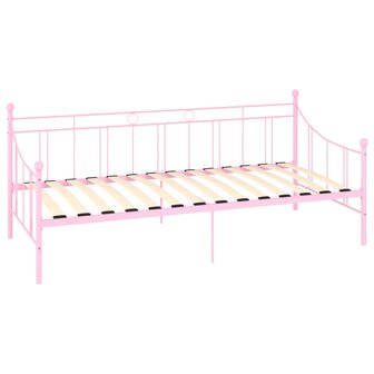 Slaapbankframe metaal roze 90x200 cm 3