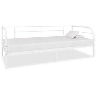 Bedbankframe metaal wit 90x200 cm 1