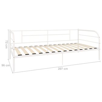 Bedbankframe metaal wit 90x200 cm 8