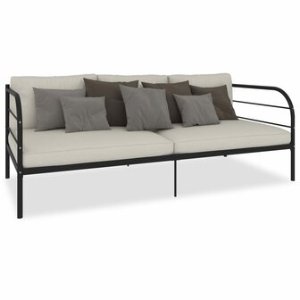 Bedbankframe metaal zwart 90x200 cm  2