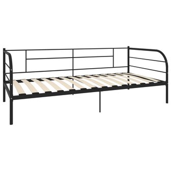 Bedbankframe metaal zwart 90x200 cm  3