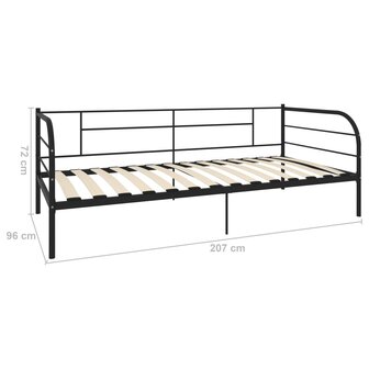 Bedbankframe metaal zwart 90x200 cm  8