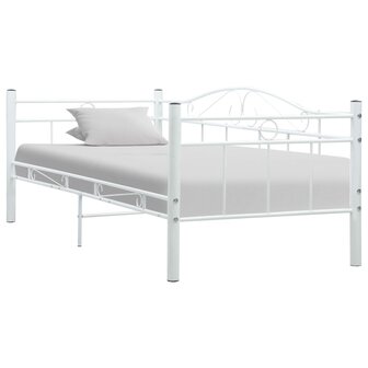 Bedbankframe metaal wit 90x200 cm 1